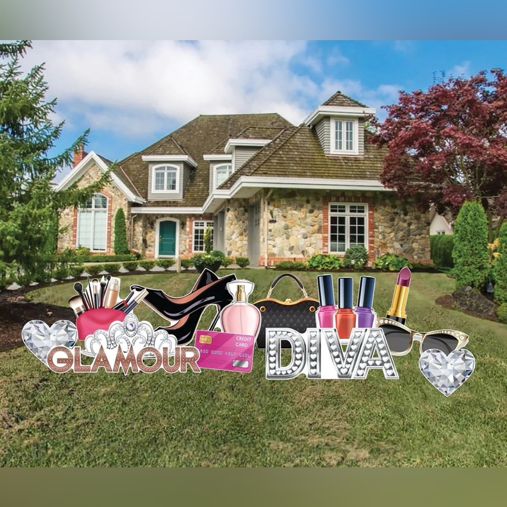 Glamour/Diva Yard Card Sign Set